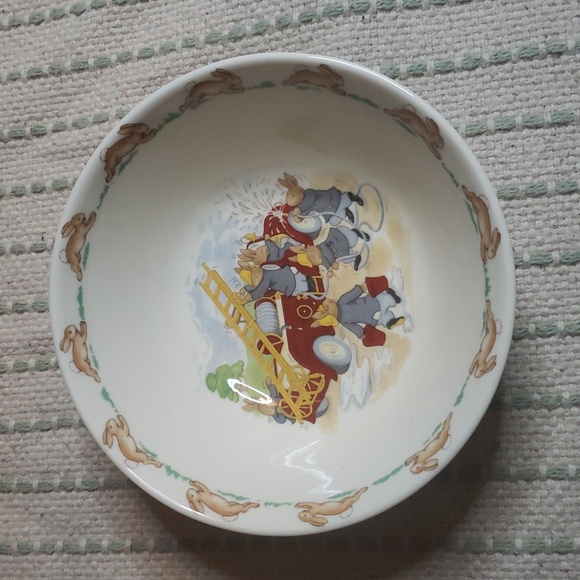 Bunnykins Royal Doulton Fire Truck little kid bowl - Picture 1 of 4